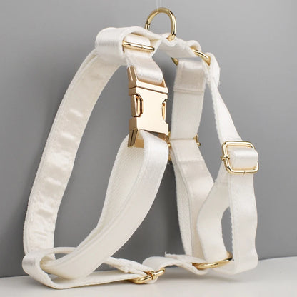 Luxe White SatinEngraved Pet Set
