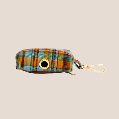 Personalized Pet ID Collar, Harness Leash & Accessories Set Teal Plaid