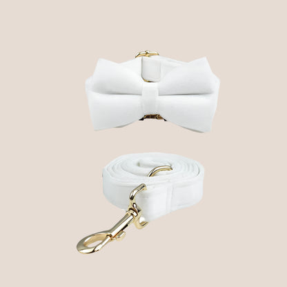 White Velvet Engraved Pet Set