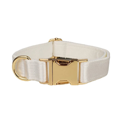 Luxe White SatinEngraved Pet Set