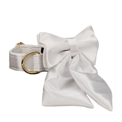 Luxe White SatinEngraved Pet Set