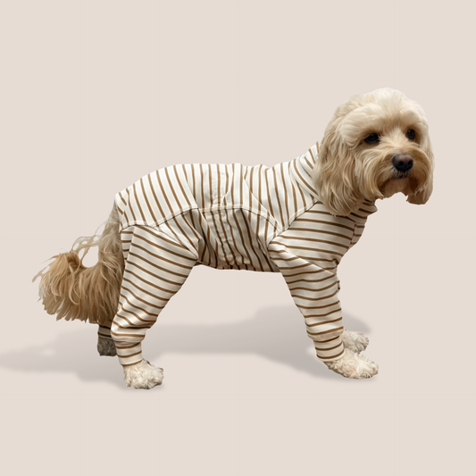 Luxe Striped Fleece - Ivory & Brown Layering Pieces