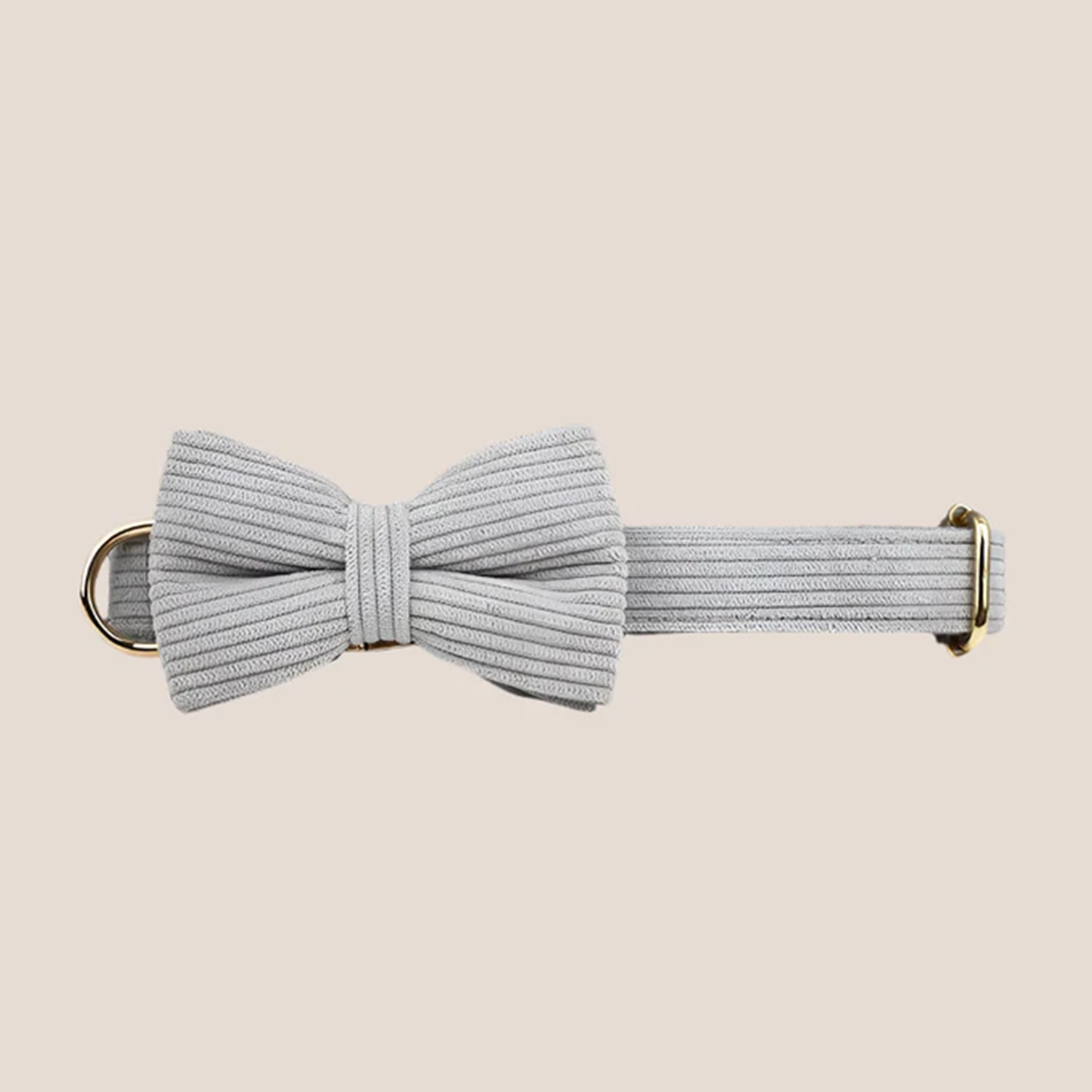 Personalized Pet ID Collar, Harness Leash & Accessories Set Grey Corduroy