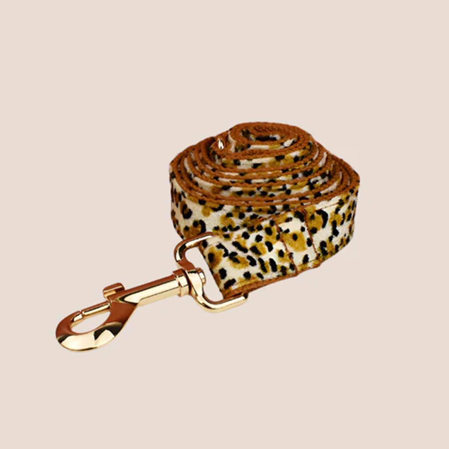 Personalized Pet ID Collar, Harness Leash & Accessories Set Royal Leopard Velvet