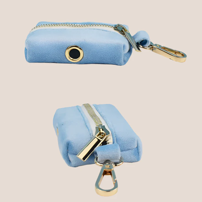 Personalized Pet ID Collar, Harness Leash & Accessories Set Light Blue Velvet