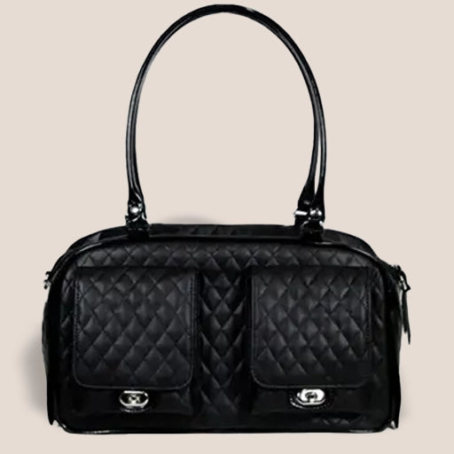 MARLEE -  Black Quilted Shoulder Carry Stealth Pet Bag