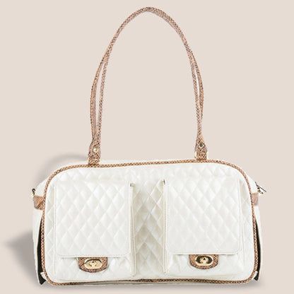 MARLEE -  Ivory Quilted Shoulder Carry Stealth Pet Bag