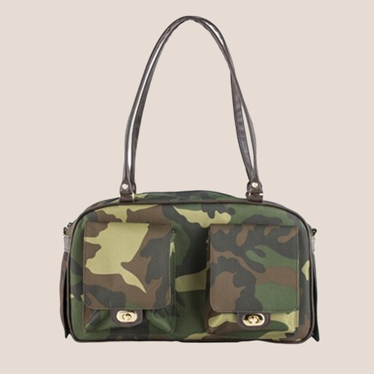 MARLEE -  Camo Ballistic Nylon Shoulder Carry Stealth Pet Bag