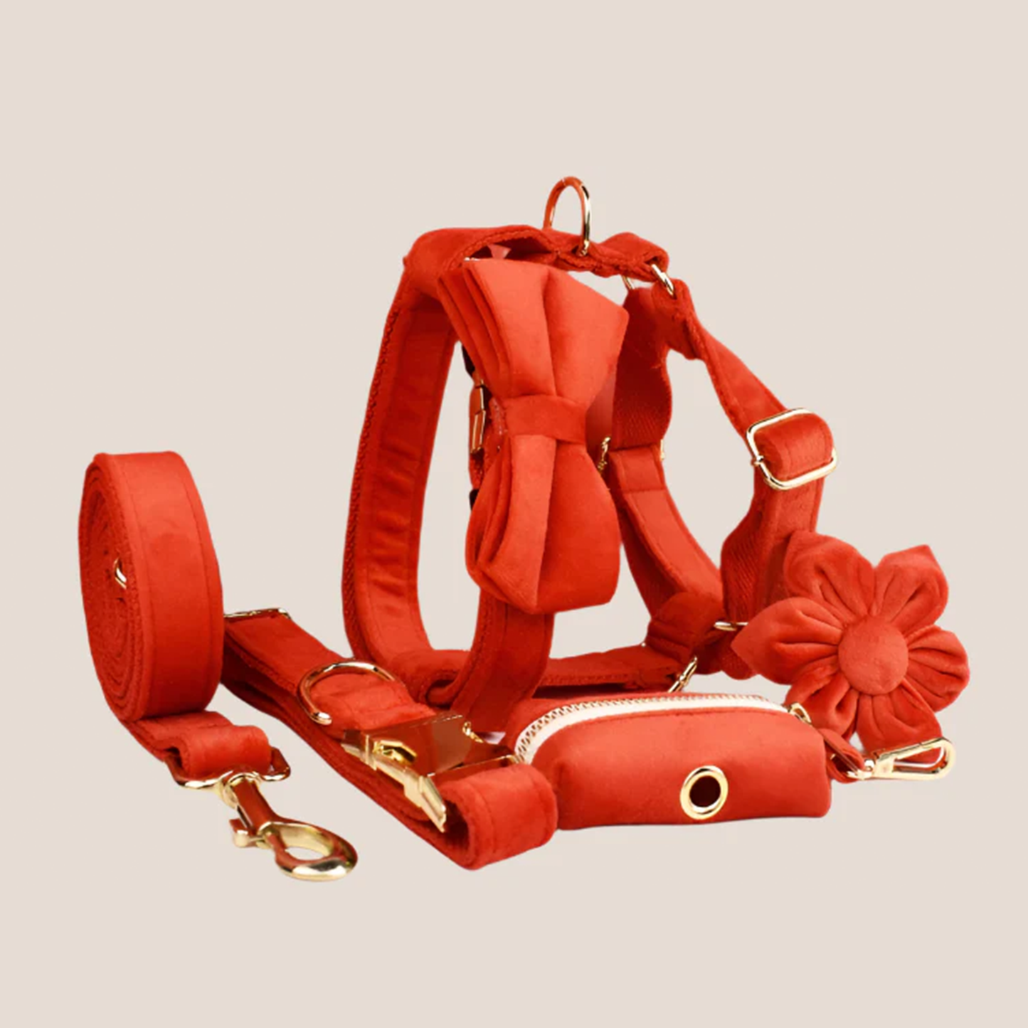 Red Velvet Engraved Pet Set