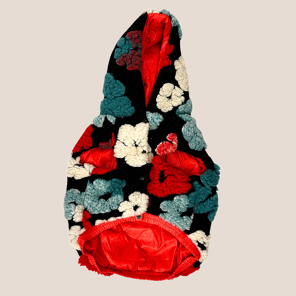 Reversible - Patent & Floral Teddy Puffer