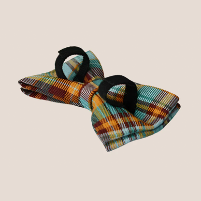 Personalized Pet ID Collar, Harness Leash & Accessories Set Teal Plaid