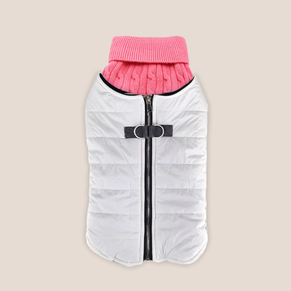 100% Brushed Cotton Cable Knit Sweater and Harness Vest Combo