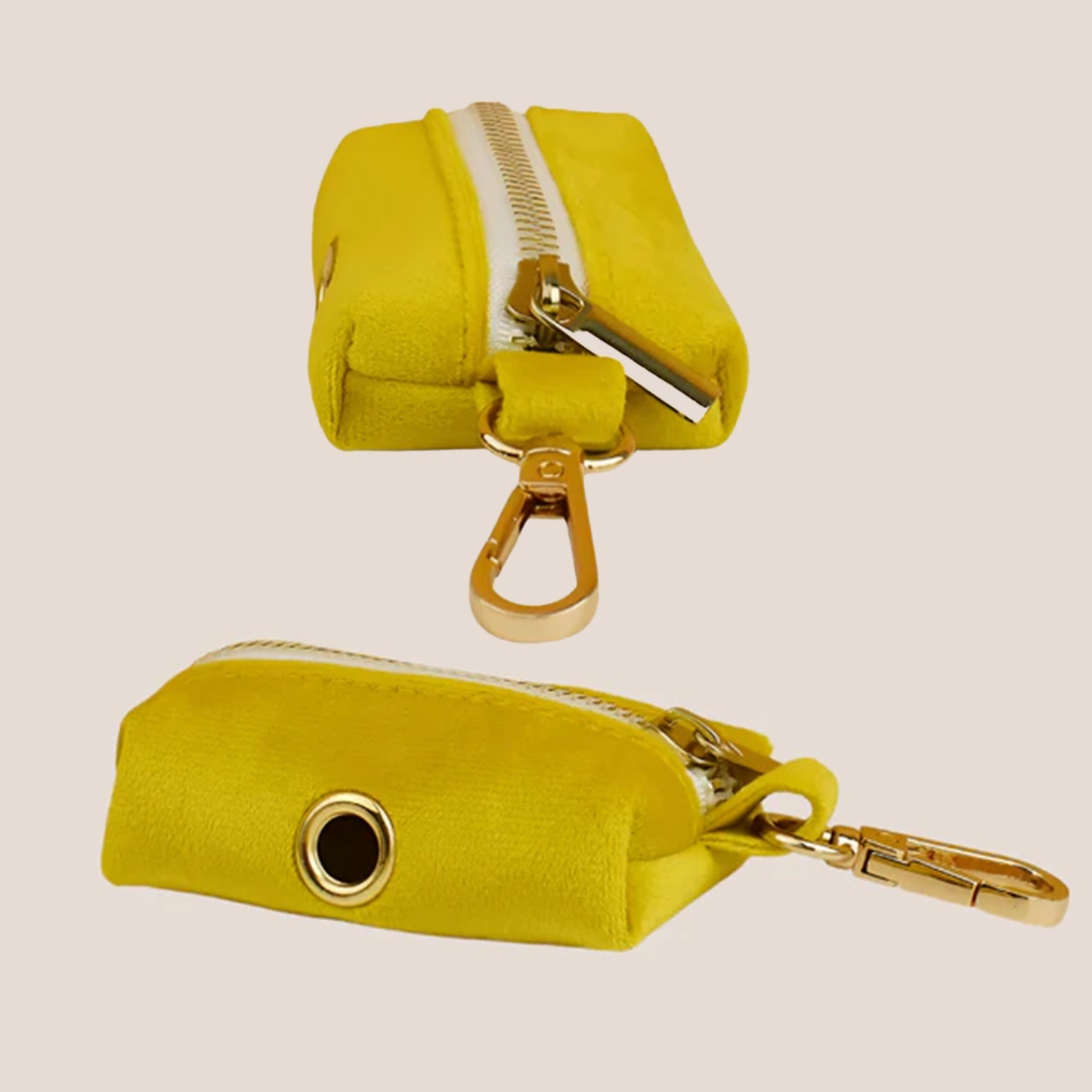 Personalized Pet ID Collar, Harness Leash & Accessories Set Yellow Velvet